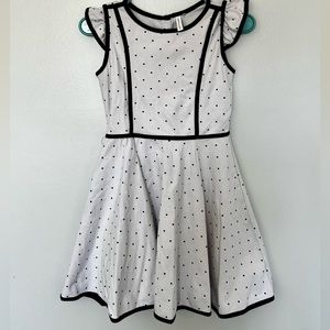 Janie and Jack Girl’s White and Black Polkadot Dress